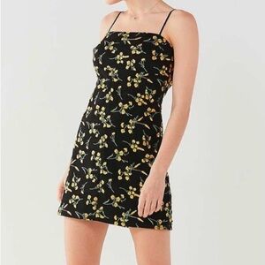 Urban Outfitters Black Floral Mini Dress
